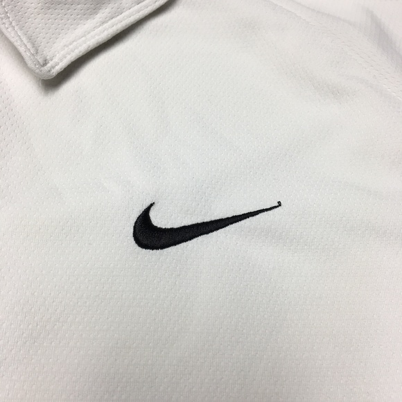 NIKE DRI-FIT XL POLYESTER WHITE 3-BUTTON POLO EUC - Picture 4 of 8